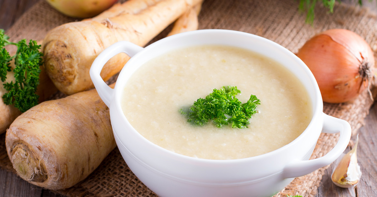 Pastinaken Cremesuppe mit Kartoffeln