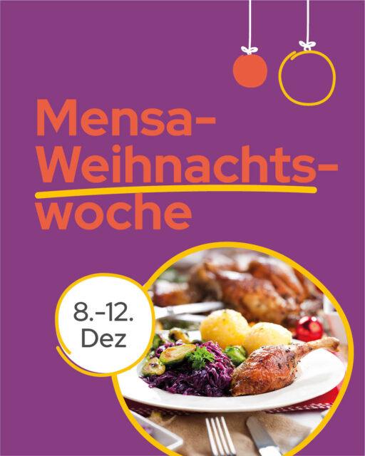✨ Vom 8. bis 12. Dezember wird es weihnachtlich in unseren Mensen: Die Weihnachtswoche ist unser Weg, euch Danke zu sagen – für eure Besuche in unseren Mensen und Cafeterien in diesem Jahr! 🙏 Wir schätzen eure Geduld, wenn es mal voller war oder Änderungen notwendig wurden. Danke, dass wir so viele von euch versorgen dürfen! 🧡Freut euch auf Köstlichkeiten wie Entenkeule, Linsenbraten Wellington, regionalen Hirschgulasch, Adventspfannkuchen u.v.m. Zum Speiseplan ➡️ stwl.de/speiseplan#Weihnachtsessen #MensaLeipzig #Mensa #Cafeteria #Adventszeit #Weihnachtsaktion #StudentenwerkLeipzig
