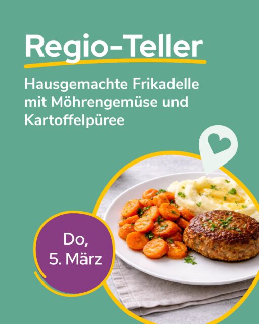 Lust auf was Herzhaftes? Dann ist der Regio-Teller genau das Richtige!✨ Donnerstag (5.3.): Hausgemachte Frikadelle mit MöhrengemüseDazu Kartoffelpüree oder Salzkartoffeln (Salzkartoffeln gibt es in der Mensa am Park)Diese Höfe stecken drin:🥛 Landmilch: Landgut Nemt (Wurzen) @landgut_nemt🥔 Kartoffeln: Friweika, Weidensdorf @friweika_eg🫘Hackfleisch vom Schwein: FleischmanufakturDietzel, Teutschenthal (Haltungsstufe 4)🥕 Möhren & Zwiebeln: Bio Gemüse AG (Dresden)👉 Den Regio-Teller bekommst du hier:🥣 Mensa am Park🥣 Mensa am Elsterbecken🥣 Mensa Peterssteinweg🥣 Mensa Academica🥣 Mensa am Medizincampus💚 Warum Regio-Teller?✅ Saisonal & frisch – geerntet, wenn’s am besten schmeckt!✅ Kurze Transportwege – besser für die Umwelt & Nährstoffe bleiben erhalten!✅ Weniger Verpackungsmüll – direkt vom Hof, ohne Plastik!Zum Speiseplan: 🔎stwl.de/speiseplan@koehrafrischeBild: KI generiert#Regioteller #Leipzig #Studierende #Nachhaltigkeit #Gemeinschaft #studentenwerkleipzig #studiereninleipzig