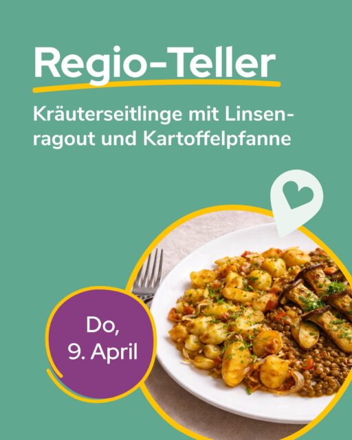 Ein Teller, viele gute Zutaten aus der Region 🧑‍🌾🍽️: Am Donnerstag wartet unser Regio-Teller auf euch.✨ Donnerstag (9.4.): Kräuterseitlinge mit Linsenragout und KartoffelpfanneDiese Höfe und Betriebe stecken drin:🍄 Kräuterseitlinge: Mushroom Park GmbH, Torgau @mushroomparkgmbh🫘 Linsen: Landwirtschaftsbetrieb Eckhard Voigt, Leisnig🥛 Crème fraîche: Landgut Nemt, Wurzen @landgut_nemt🥔 Kartoffeldrillinge: Börde Vita, Wanzleben🥕 Möhren & Zwiebeln: Bio Gemüse AG, Dresden👉 Den Regio-Teller bekommst du hier:🥣 Mensa am Park🥣 Mensa am Elsterbecken🥣 Mensa Peterssteinweg🥣 Mensa Academica🥣 Mensa am Medizincampus💚 Warum Regio-Teller?✅ Saisonal & frisch – geerntet, wenn’s am besten schmeckt!✅ Kurze Transportwege – besser für die Umwelt & Nährstoffe bleiben erhalten!✅ Weniger Verpackungsmüll – direkt vom Hof, ohne Plastik!Zum Speiseplan: 🔎stwl.de/speiseplan@koehrafrischeBild: KI generiert#Regioteller #Nachhaltigkeit #Regional #studentenwerkleipzig #studiereninleipzig