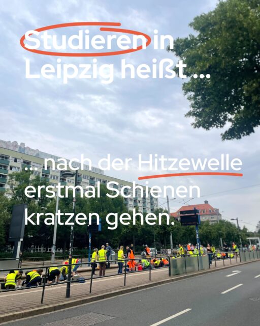 Studieren in Leipzig heißt nach der Hitzewelle erstmal Schienen kratzen gehen. IYKYK🚊☀️#LVB #Bitumen #Hitzewelle #StudentenwerkLeipzig #StudierenInLeipzig