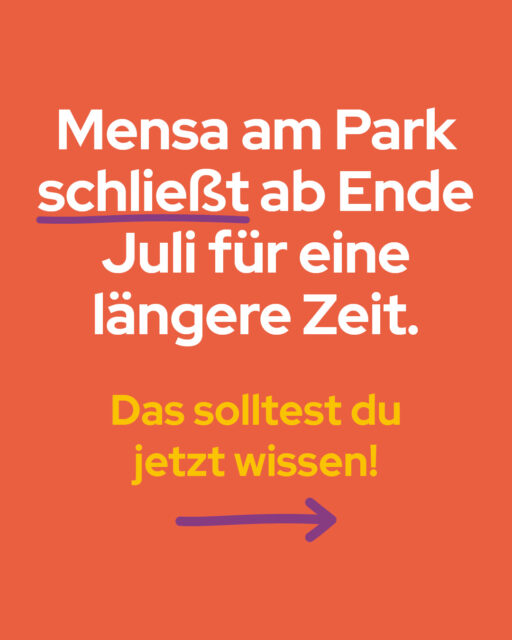 Mensa am Park Liebe wird kurz gebrochen😭, aber dafür starten wir dann ins Wintersemester 26/27 mit brandneuer Spülanlage!Umfassende Infos zur Mensa-Schließung findet ihr auf unserer Website (Link in Bio) stwl.de/map-closed