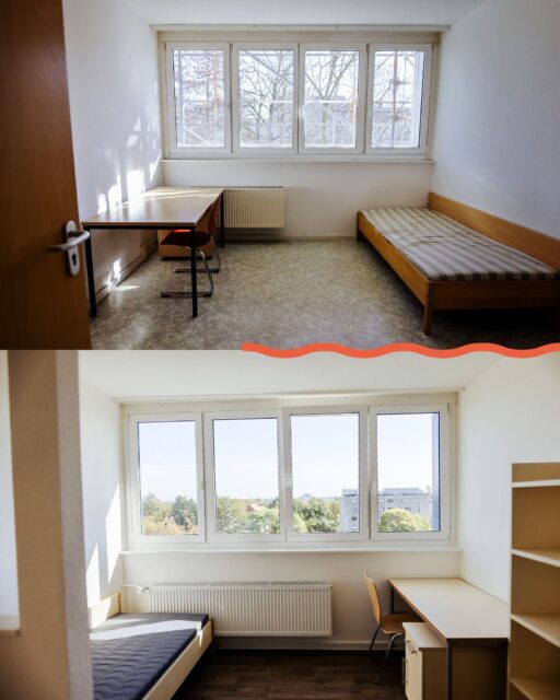 Glow-up Level 100: Unser Wohnheim in der Philipp-Rosenthal-Straße 29 hat ein komplettes Makeover bekommen! ✨Nach vielen Monaten voller Bauarbeiten freuen wir uns über das Ergebnis. 👀📊 Was hinter der Sanierung steckt?🏠 90 modernisierte Wohnheimplätze in 54 Wohneinheiten📐 Rund 2.900 m² renovierte Fläche🛁 1.900 m² verlegte Fliesen🔌 Ca. 8.700 m verlegte Kabel und 1.200 neue Steckdosen🚿 Rund 5.000 m Rohrleitungen🛠️ Etwa 80 Handwerker aus 15 Gewerken⏱️ Rund 15.000 Arbeitsstunden💶 Ca. 4,5 Millionen Euro GesamtkostenMöglich wurde die Sanierung im Rahmen des Bundesförderprogramms „Junges Wohnen“. Das Programm unterstützt uns dabei, Studierendenwohnheime zu modernisieren.Fotos: @anne_schwerin