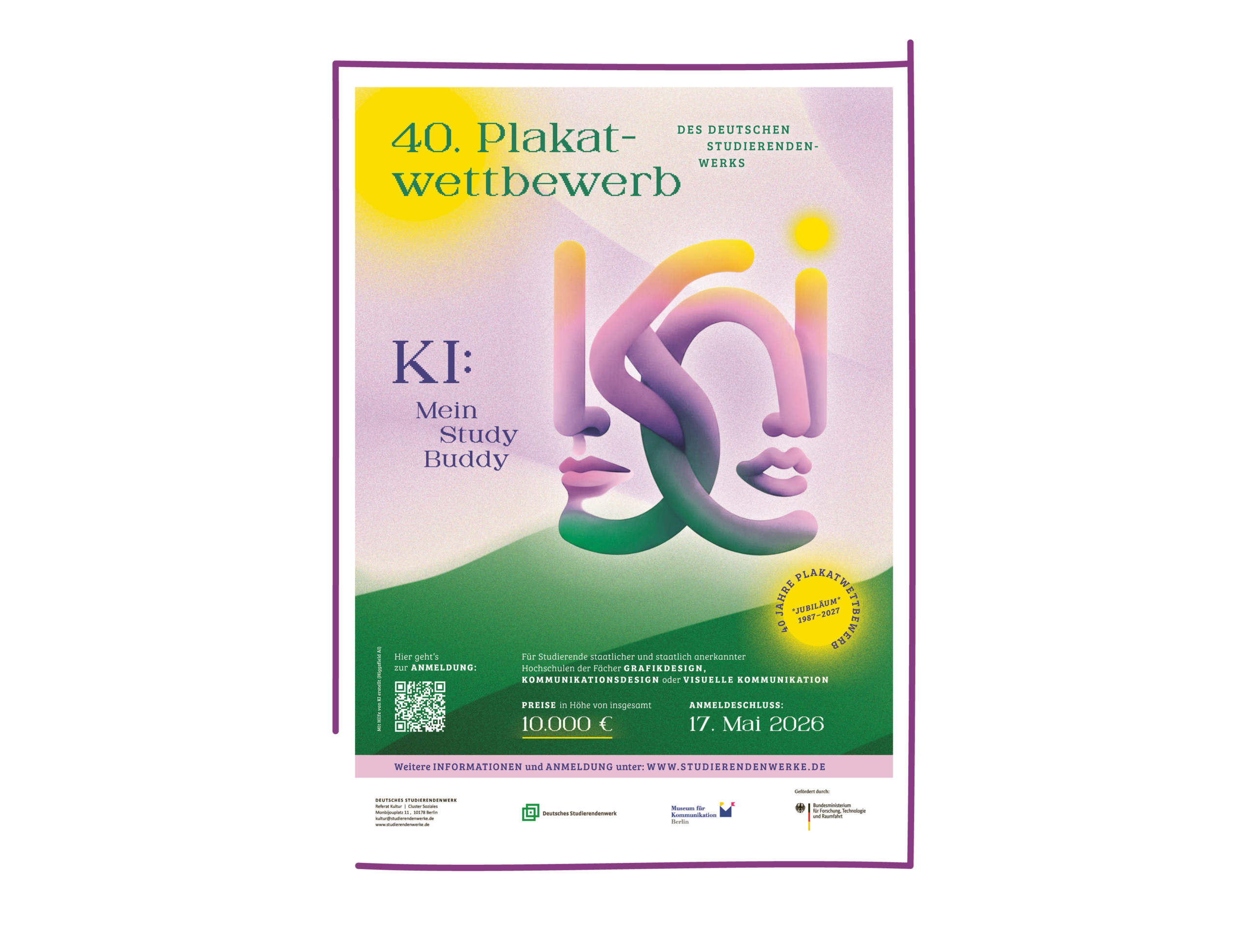 40 Jahre Plakatwettbewerb: „KI: Mein Study Buddy“